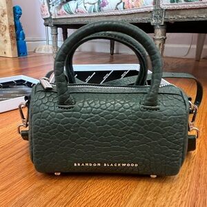 NWT Brandon Blackwood Mini Cara Duffle Bag Green Bubble Leather